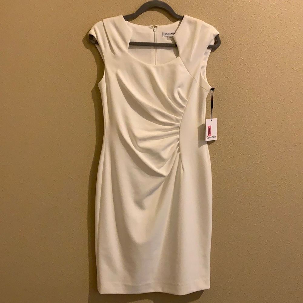White Calvin Klein dress. New with tag still on
